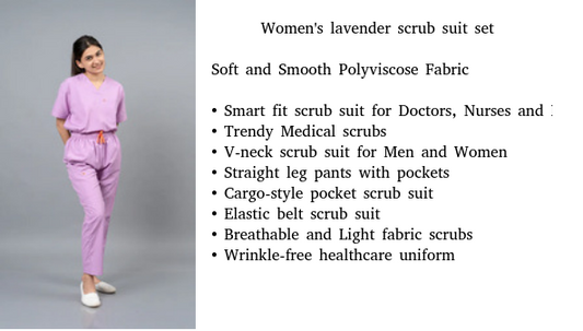 Women's lavender scrub suit set