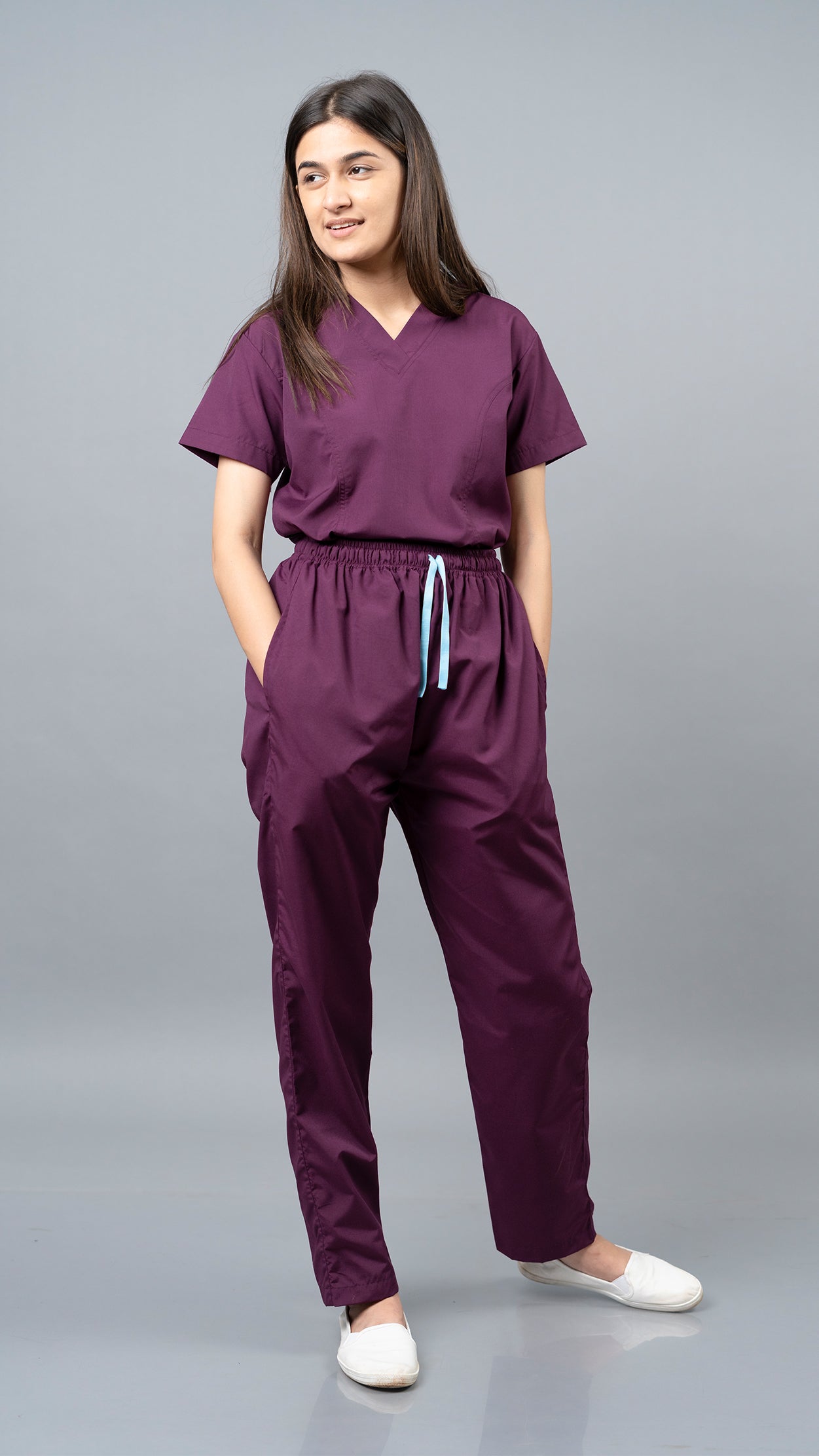 Vastramedwear Womaniya Medical Scrub Suit for Doctors Women Wine
