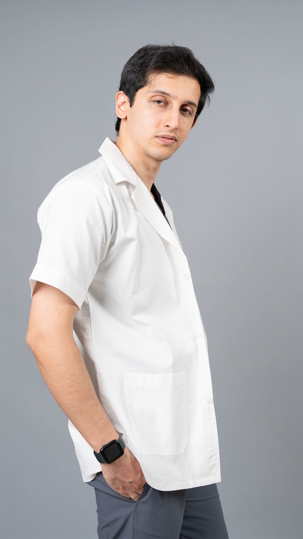 VastraMedwear Half Sleeves Lab Coat/ Apron for Chemistry Lab and Medical Students Men