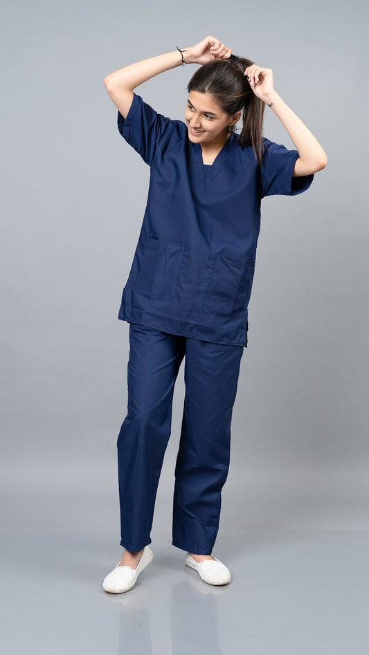 Vastramedwear Basic Medical Scrub Suit for Doctors Women  Blue