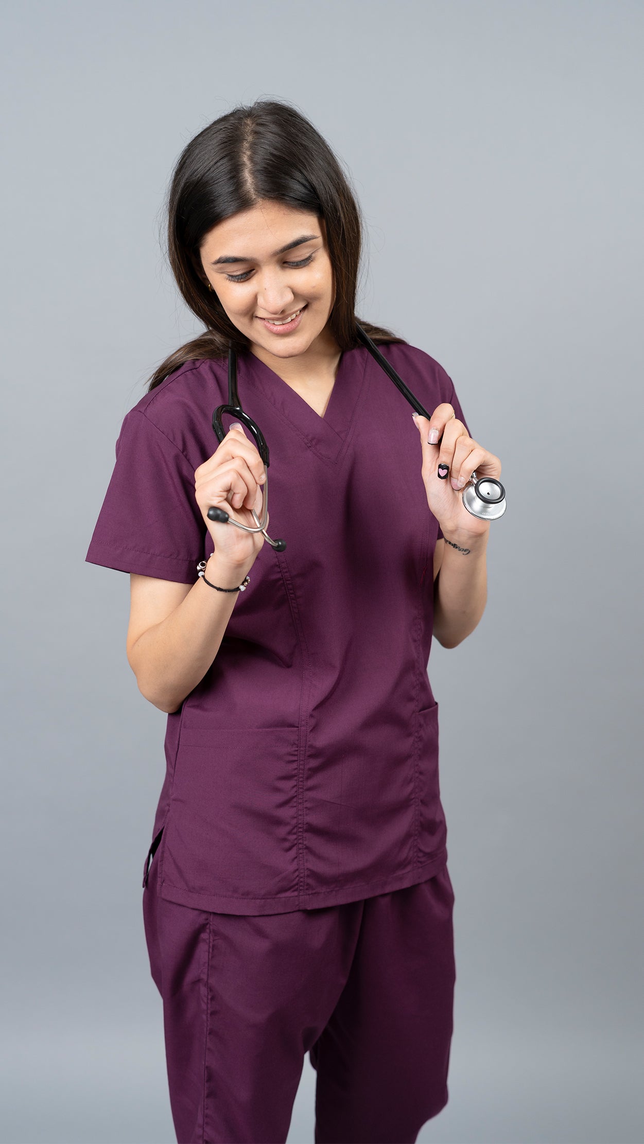 Vastramedwear Womaniya Medical Scrub Suit for Doctors Women Wine