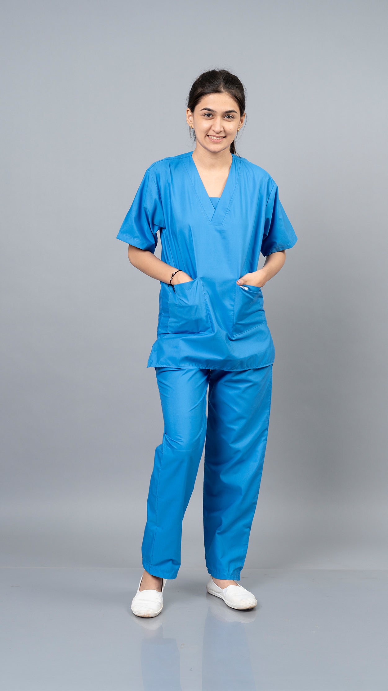 Vastramedwear Basic Medical Scrub Suit for Doctors Women Sky Blue