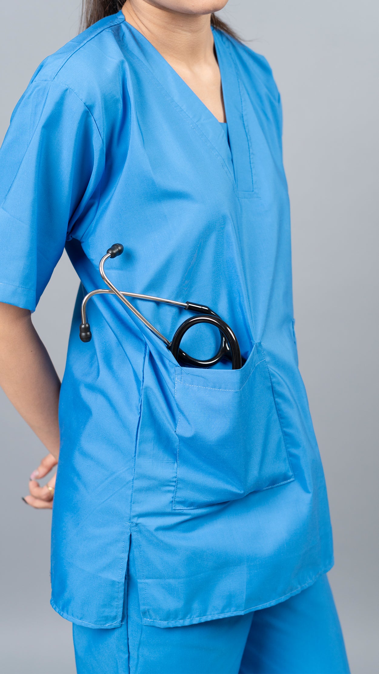Vastramedwear Basic Medical Scrub Suit for Doctors Women Sky Blue