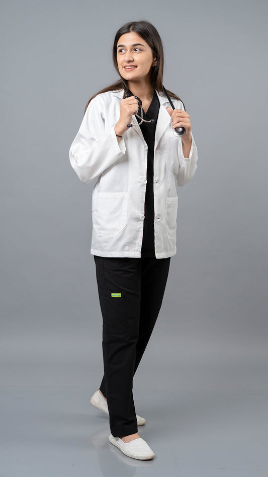 VastraMedwear Full Sleeves Lab Coat/Apron for Chemistry Lab and Medical Students Women