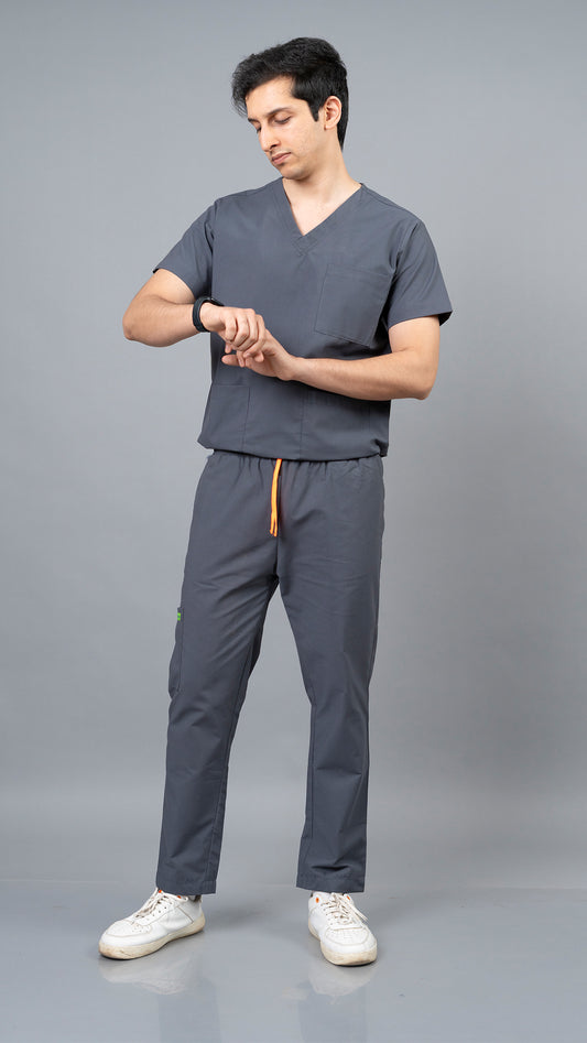 Vastramedwear Medical Scrub Suit for Doctors Men Grey