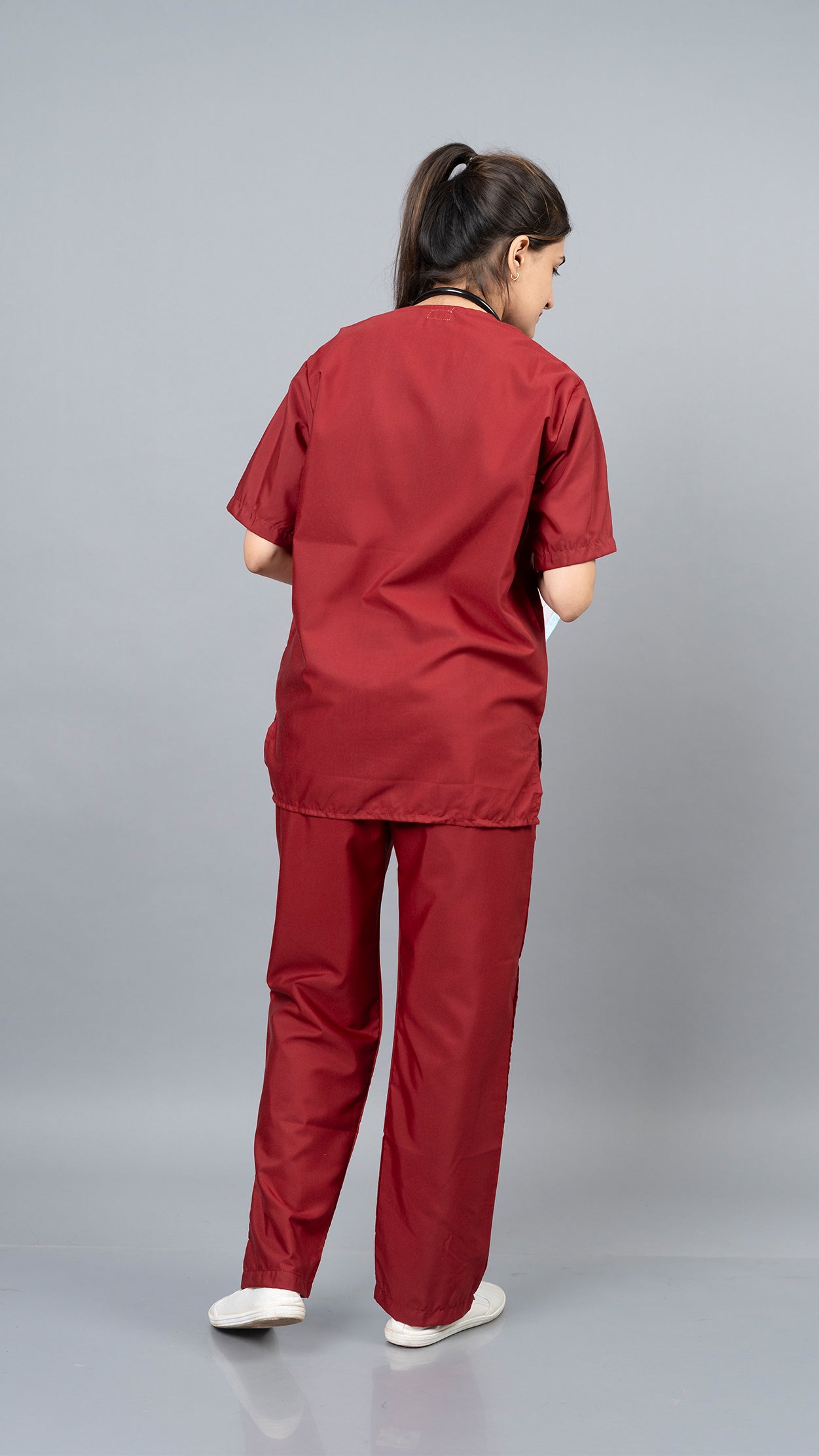 Vastramedwear Basic Medical Scrub Suit for Doctors Women  Maroon