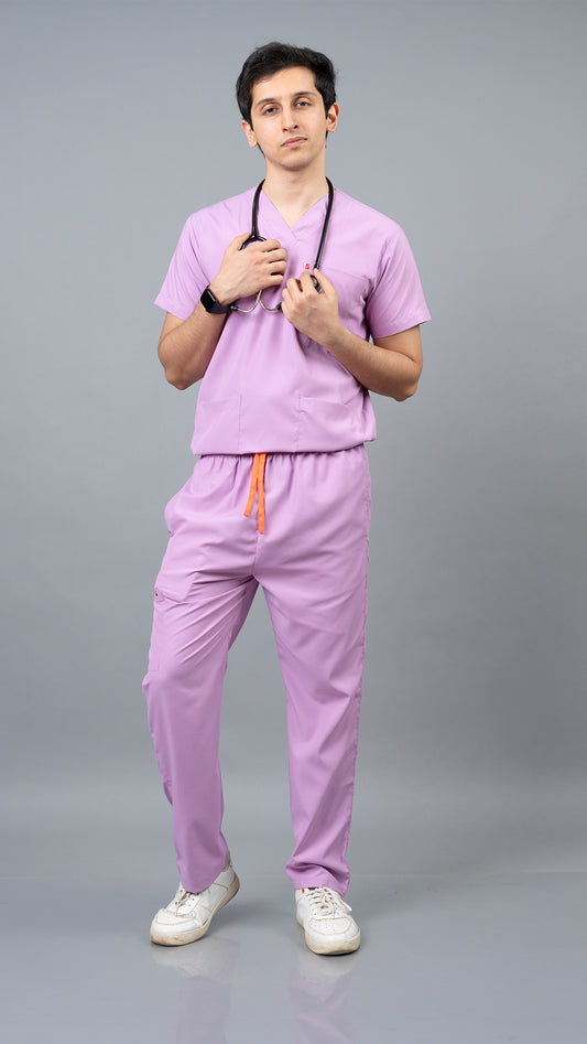 Vastramedwear Medical Scrub Suit for Doctors Men Lavender
