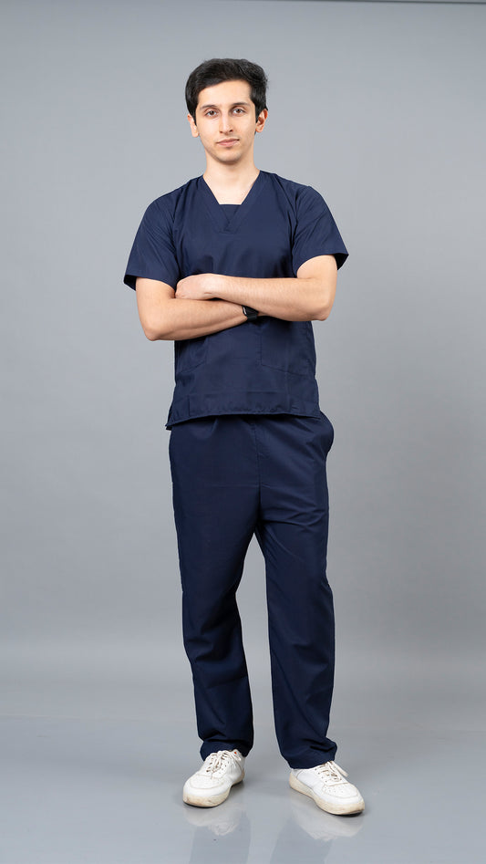 Vastramedwear Basic Medical Scrub Suit for Doctors Men  Blue