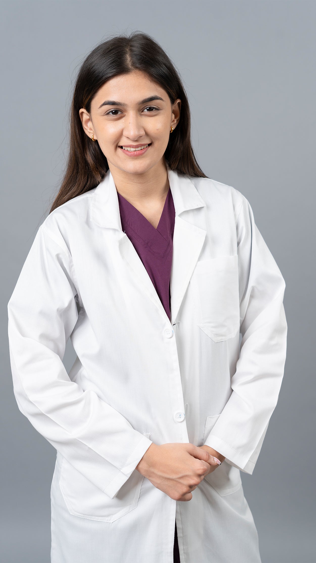 VastraMedwear Full Sleeves Knee length Lab Coat/Apron for Chemistry Lab and Medical Students Women