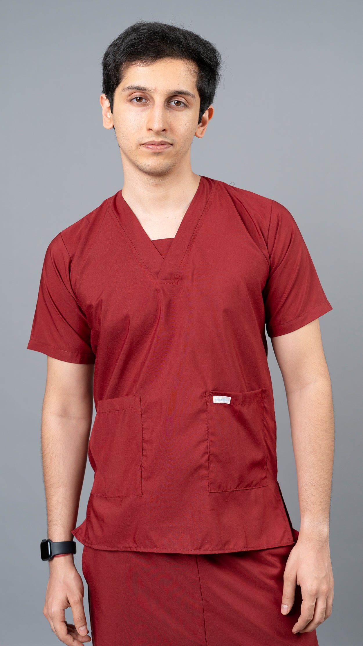 Vastramedwear Basic Medical Scrub Suit for Doctors staff Mens Maroon