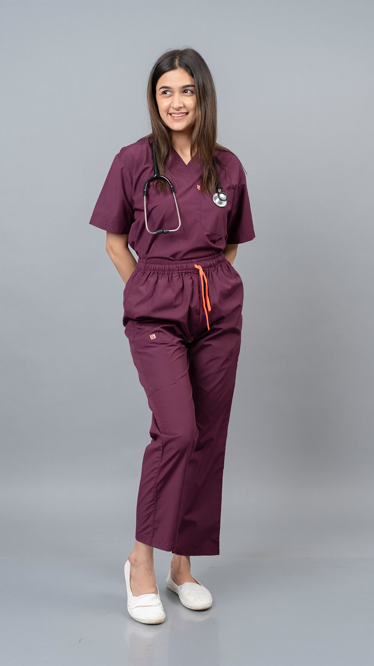 Vastramedwear Medical Scrub Suit for Doctors Women Wine