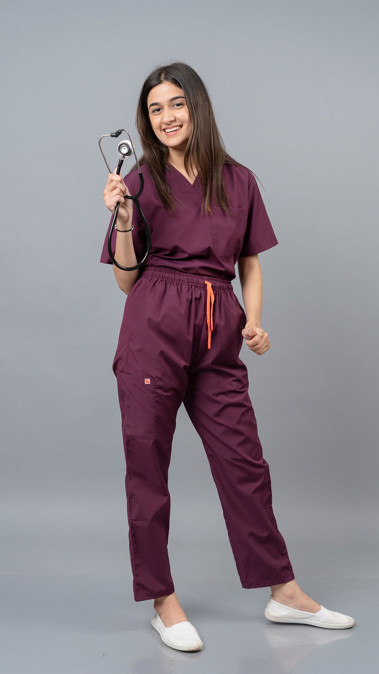 Vastramedwear Medical Scrub Suit for Doctors Women Wine