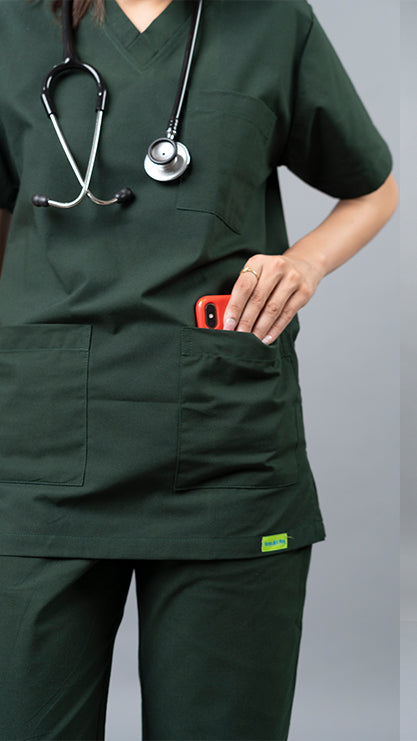 Vastramedwear Medical Scrub Suit for Doctors Women Green