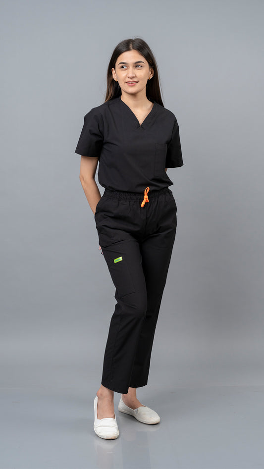 Vastramedwear Medical Scrub Suit for Doctors Women Black