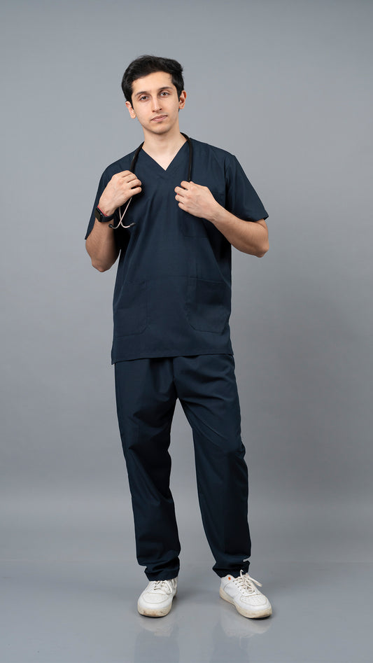 Vastramedwear Medical Scrub Suit for Doctors Men Blue