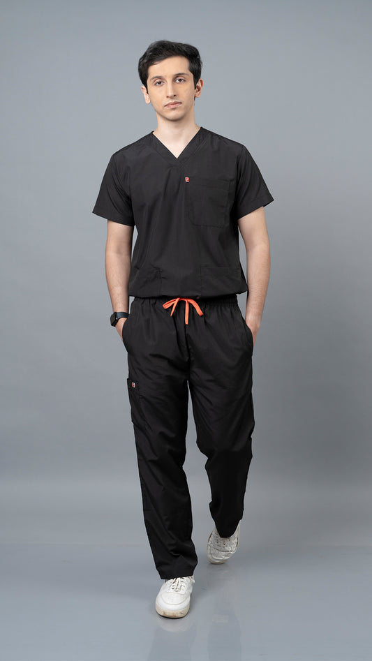 Vastramedwear Medical Scrub Suit for Doctors Men Black