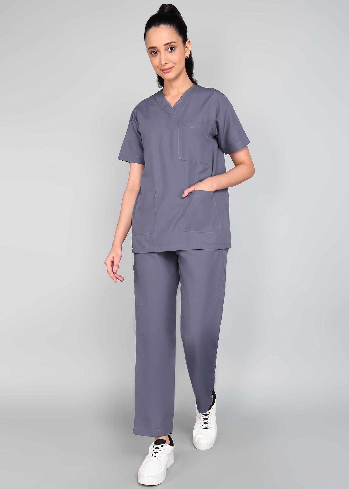 Vastramedwear Medical Scrub Suit for Doctors Women Grey