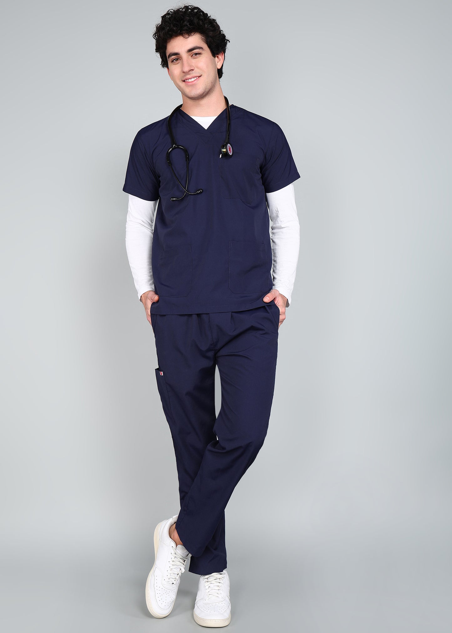 Vastramedwear Premium Medical Scrub Suit for Doctors Men Navy Blue
