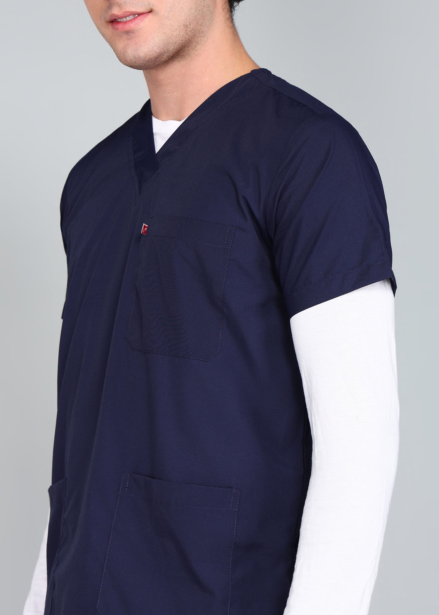 Vastramedwear Premium Medical Scrub Suit for Doctors Men Navy Blue