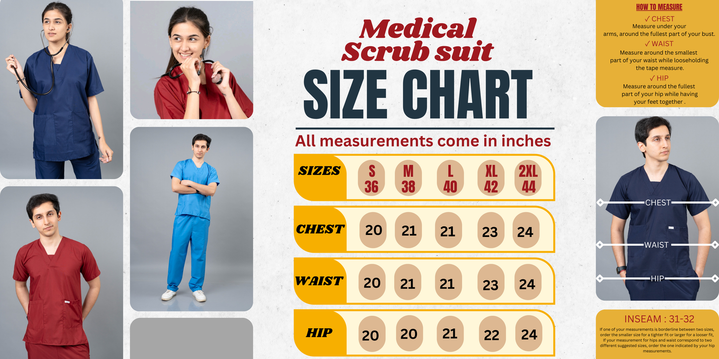 Vastramedwear Basic Medical Scrub Suit for Doctors Women Navy Blue