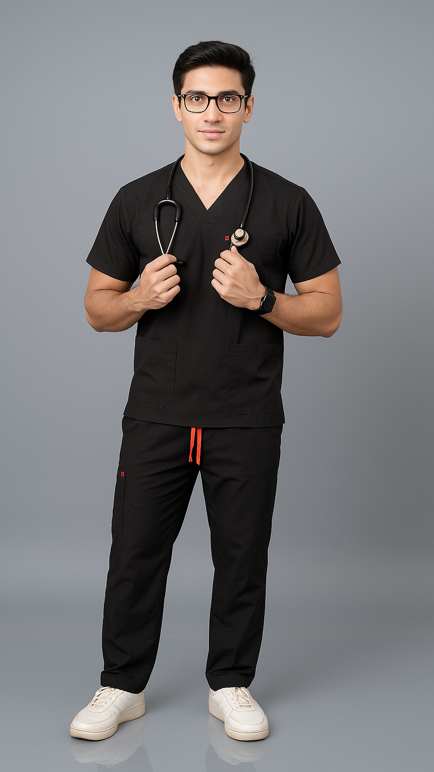 Vastramedwear Medical Scrub Suit for Doctors Men Black