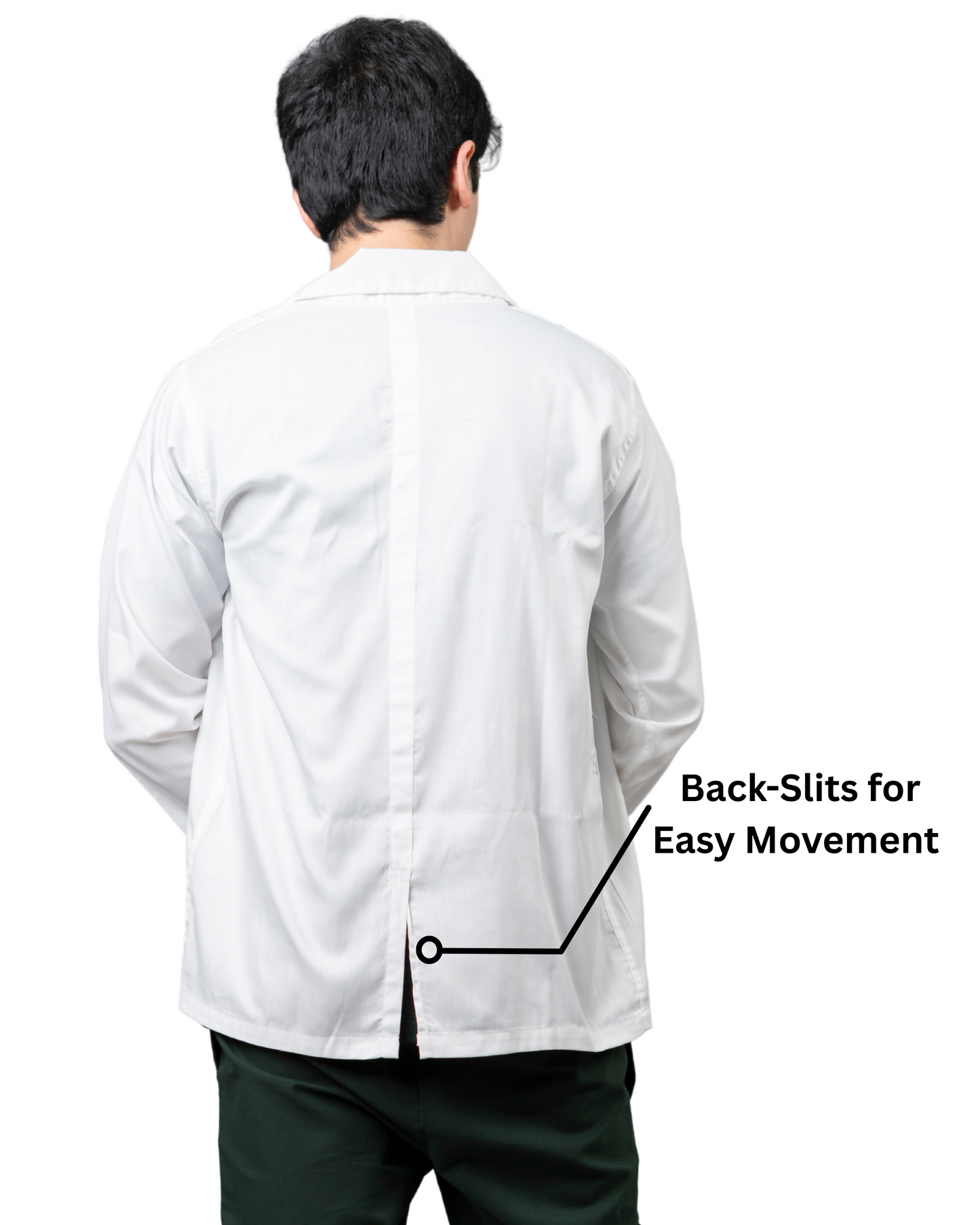 VastraMedwear Full Sleeves Lab Coat/ Apron for Chemistry Lab and Medical Students Men
