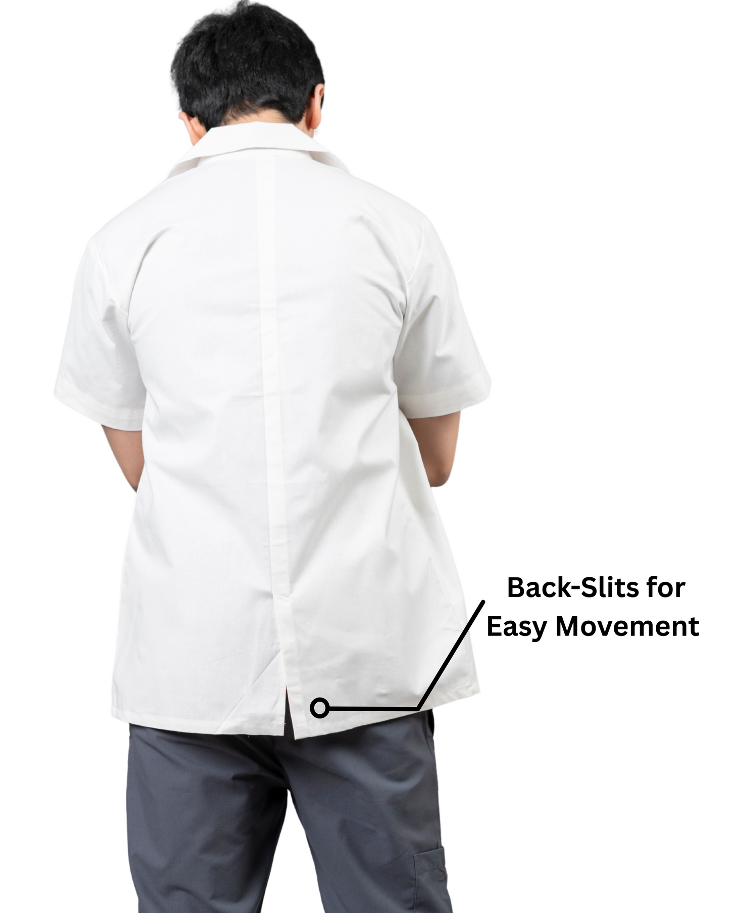 VastraMedwear Half Sleeves Lab Coat/ Apron for Chemistry Lab and Medical Students Men