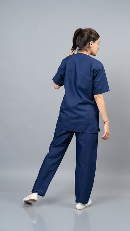 Vastramedwear Basic Medical Scrub Suit for Doctors Women  Navy Blue
