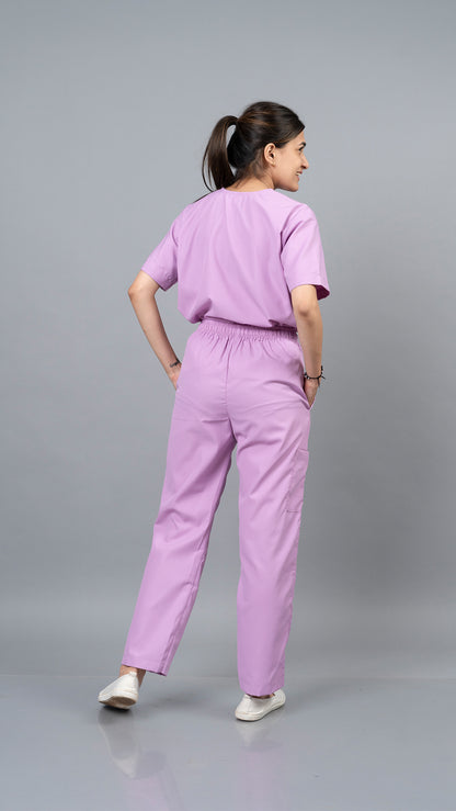 Vastramedwear’s Lavender Women's V Neck Scrub Suit