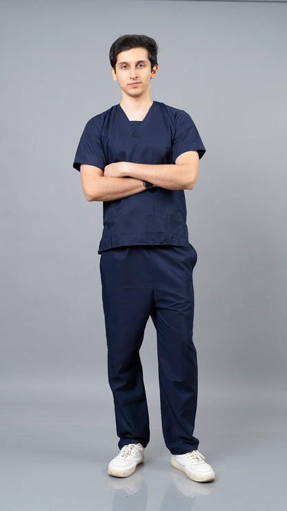 Vastramedwear Basic Medical Scrub Suit for Doctors & Staff Men - Blue