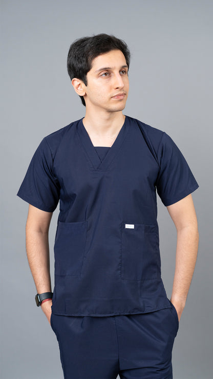 Vastramedwear Basic Medical Scrub Suit for Doctors & Staff Men - Blue