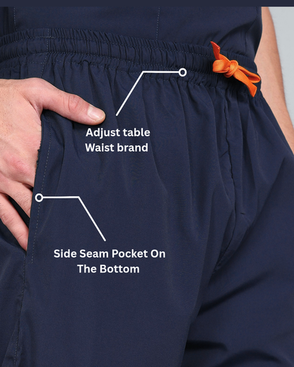 Vastramedwear  Premium Medical Scrub Suit for Doctors Men Navy Blue