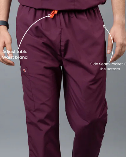 Vastramedwear Medical Scrub Suit for Doctors Men Wine