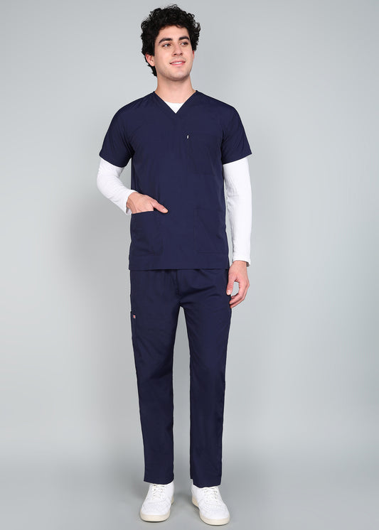 Vastramedwear  Premium Medical Scrub Suit for Doctors Men Navy Blue