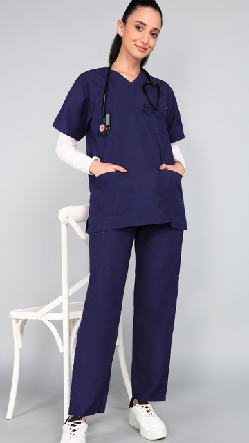 Vastramedwear Medical Scrub Suit for Doctors Women Blue