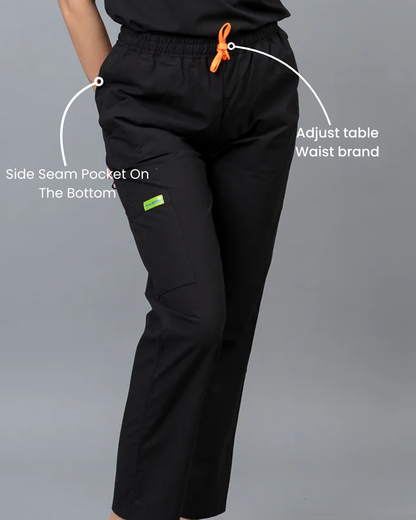 Vastramedwear Medical Scrub Suit for Doctors Women Black