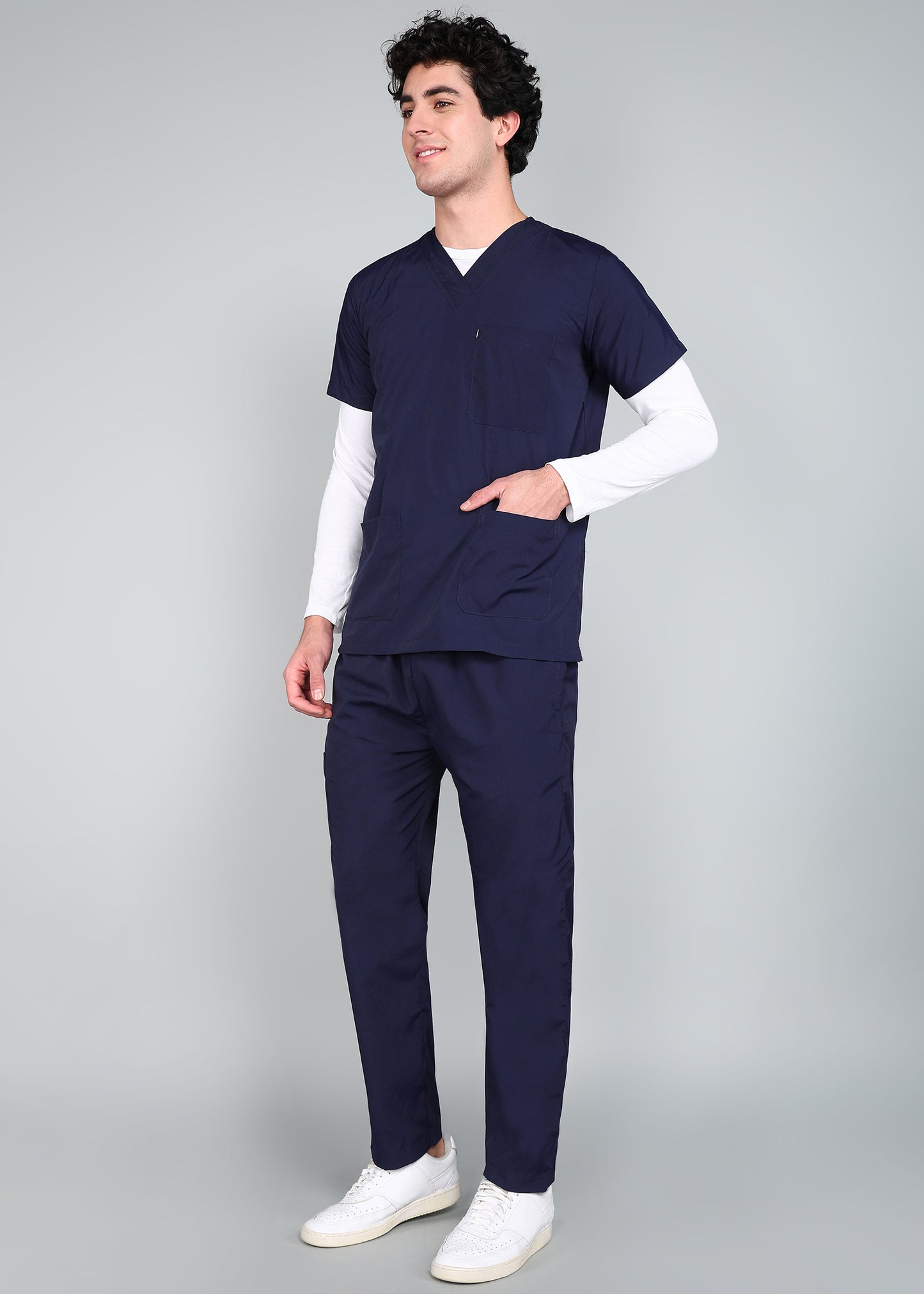 Vastramedwear  Premium Medical Scrub Suit for Doctors Men Navy Blue