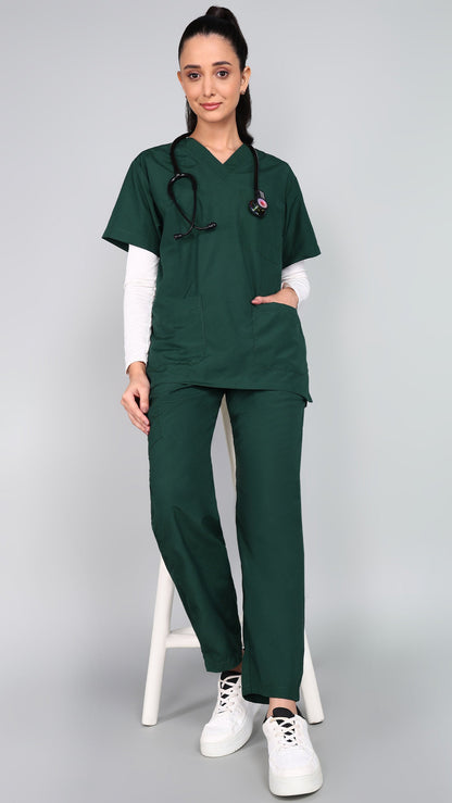 Vastramedwear Medical Scrub Suit for Doctors Women Green