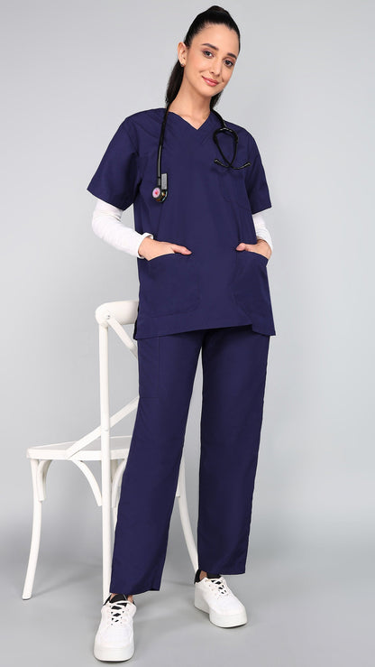 Vastramedwear Medical Scrub Suit for Doctors Women Blue