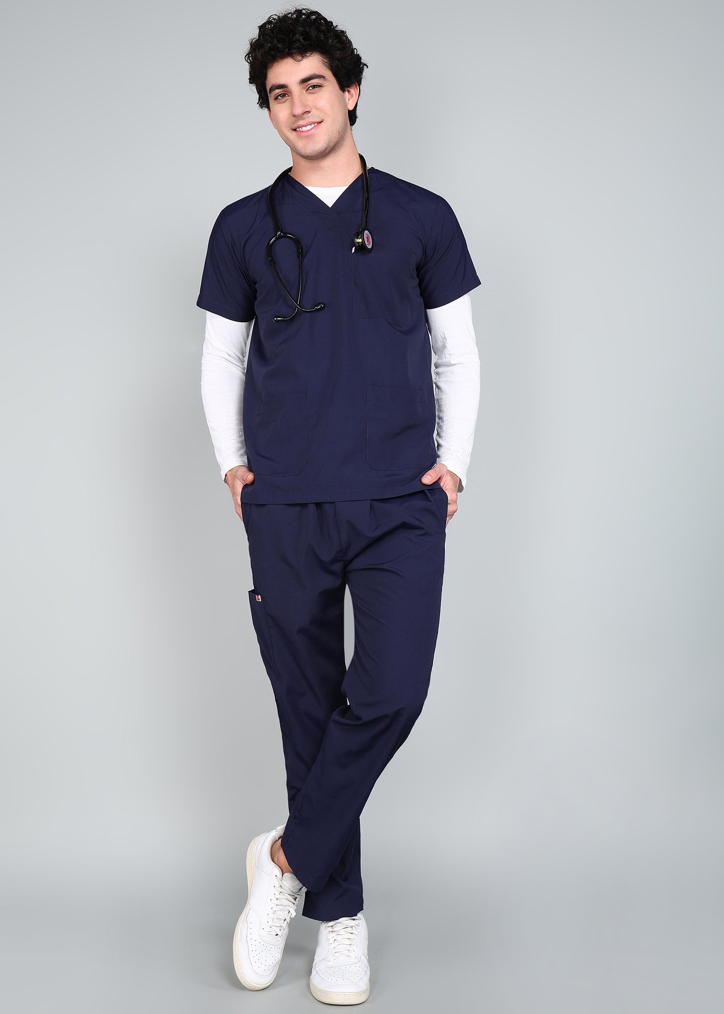 Vastramedwear  Premium Medical Scrub Suit for Doctors Men Navy Blue