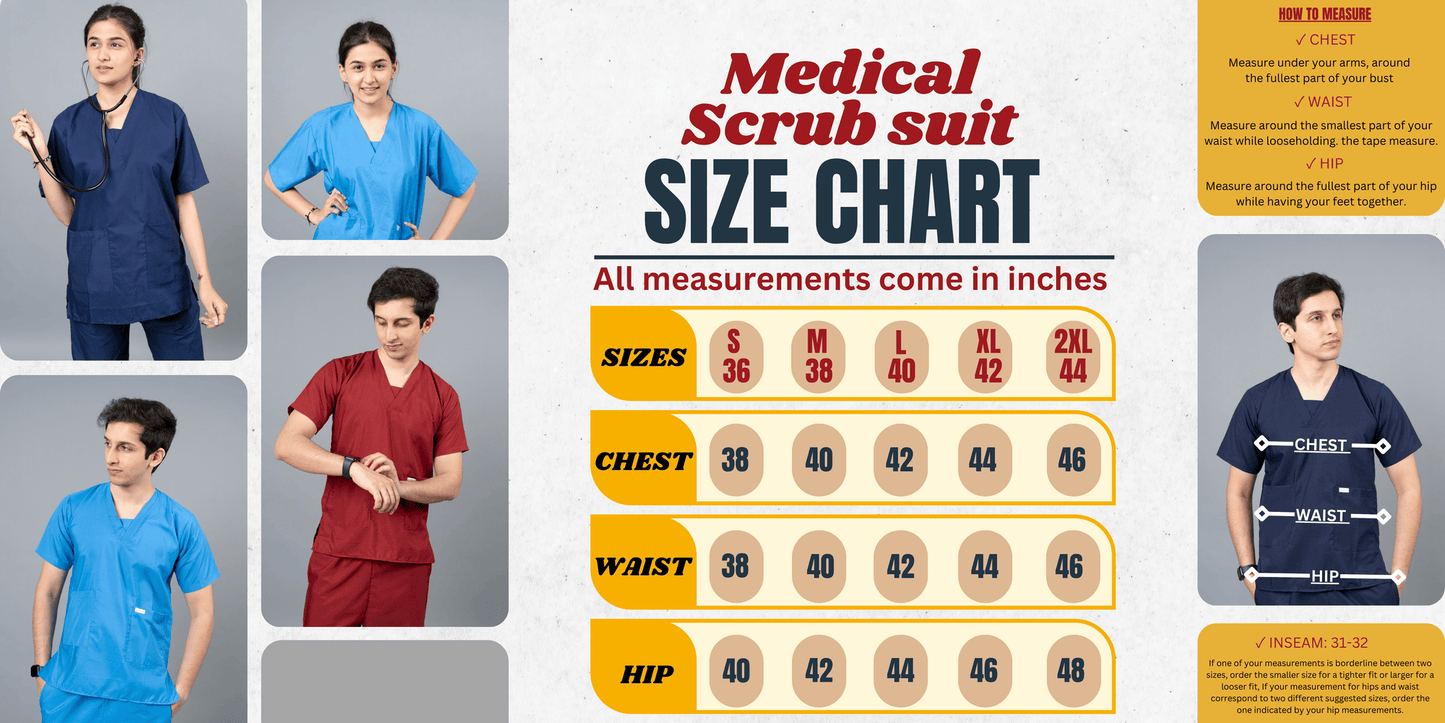 Vastramedwear Basic Medical Scrub Suit for Doctors Women  Navy Blue