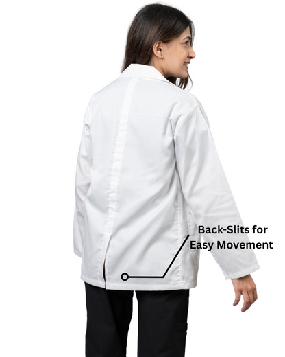 VastraMedwear Full Sleeves Lab Coat/Apron for Chemistry Lab and Medical Students Women