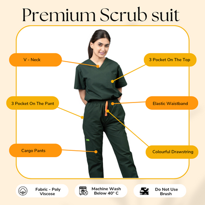 Vastramedwear Medical Scrub Suit for Doctors Women Green