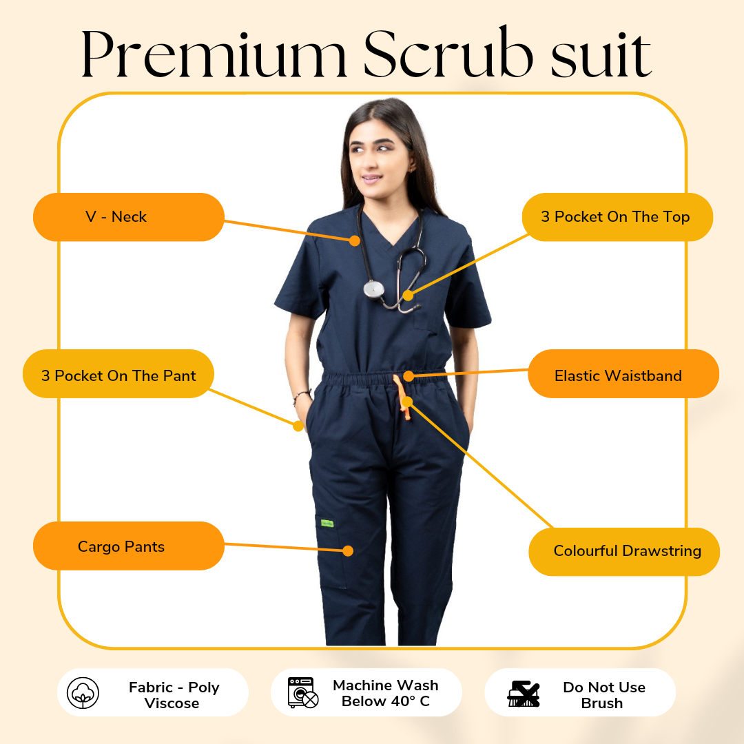 Vastramedwear Medical Scrub Suit for Doctors Women Blue