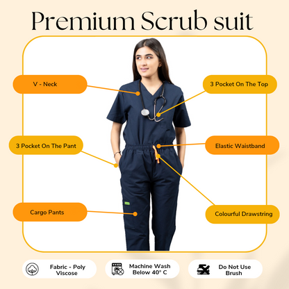 Vastramedwear Medical Scrub Suit for Doctors Women Blue