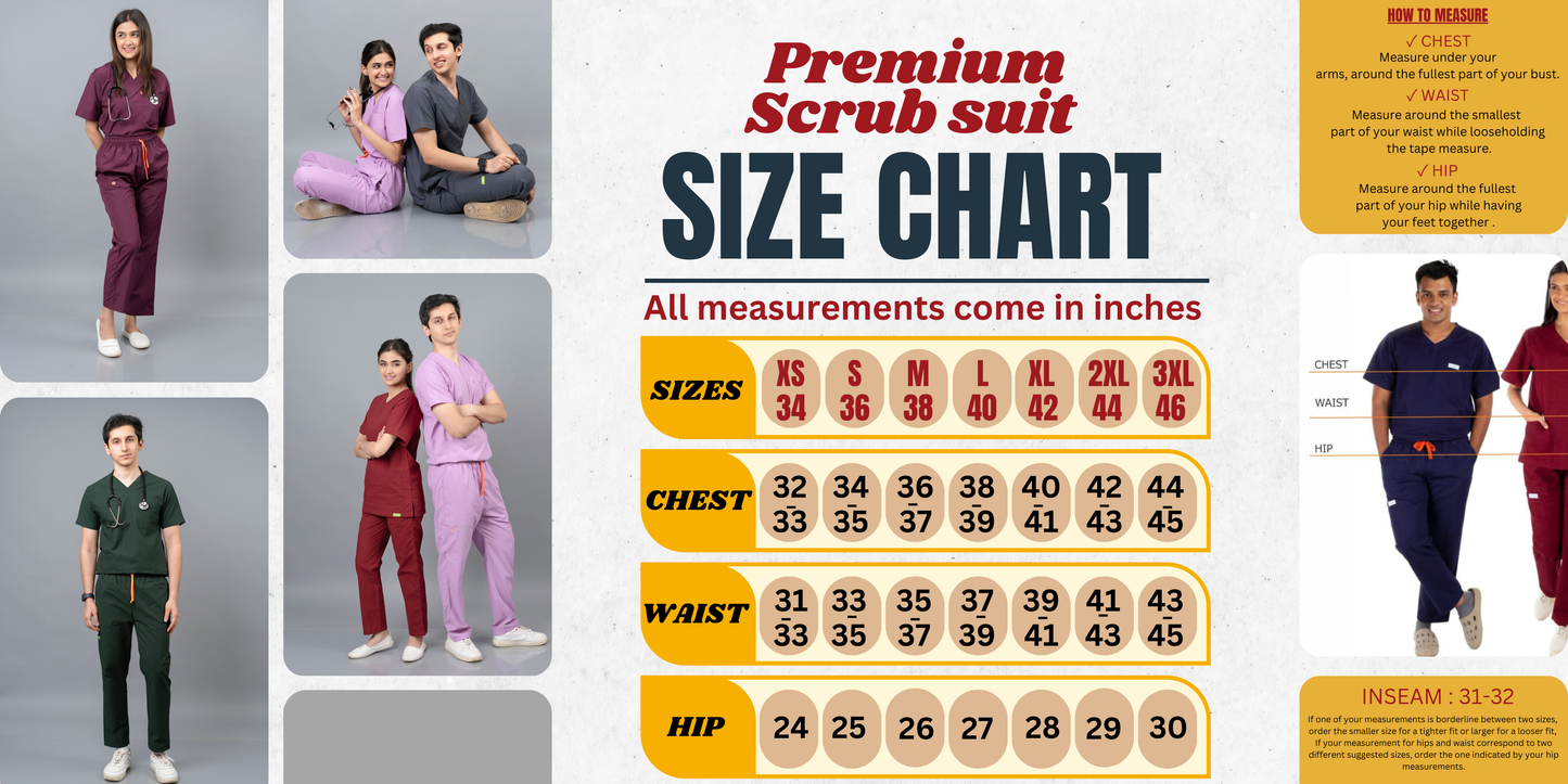 Vastramedwear Medical Scrub Suit for Doctors Men Wine