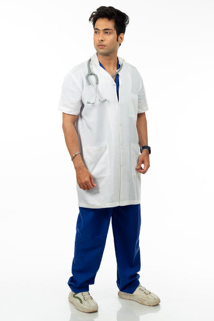 VastraMedwear Long Knee Length Apron - Half Sleeves