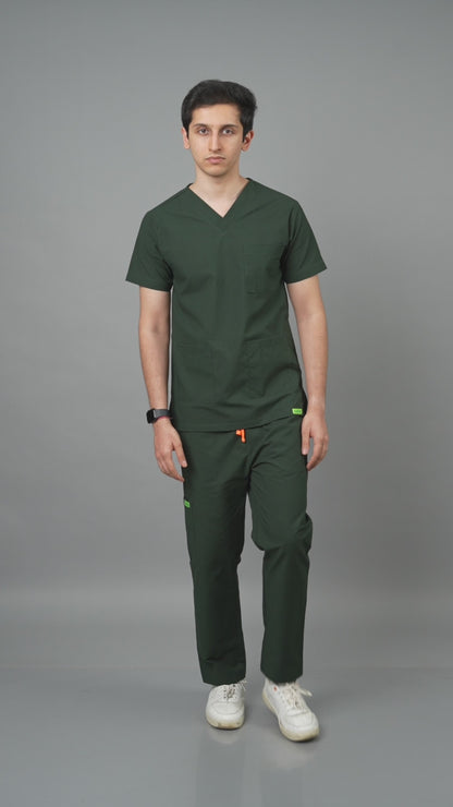 Vastramedwear Medical Scrub Suit for Doctors Men Green
