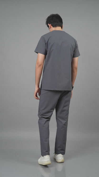 Vastramedwear Medical Scrub Suit for Doctors Men Grey