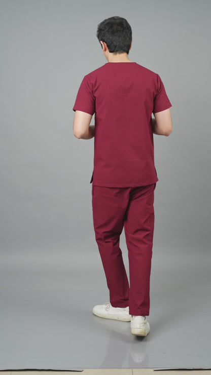 Vastramedwear Medical Scrub Suit for Doctors Men Maroon